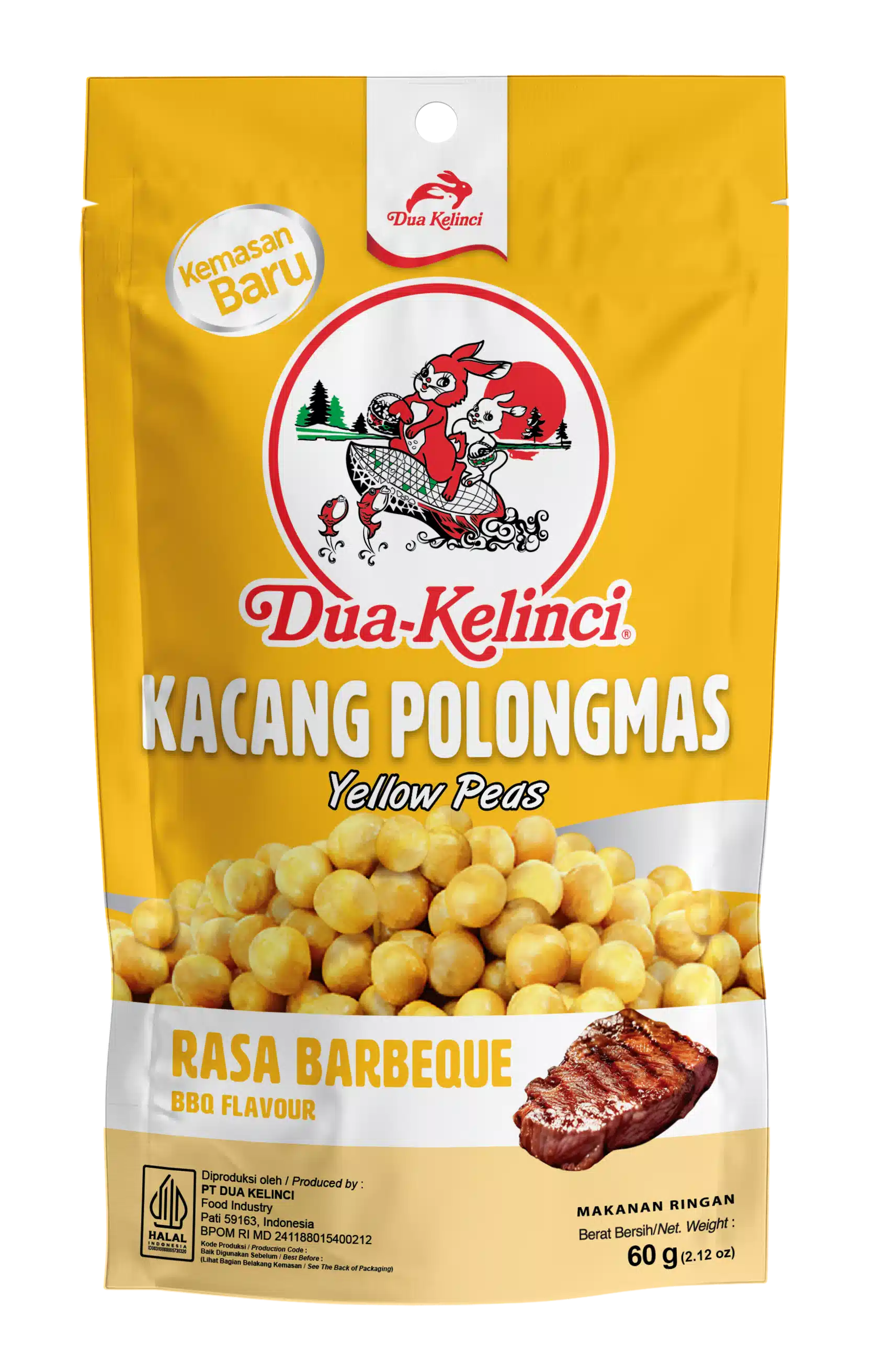 Dua Kelinci Kacang Polong Barbeque 60G