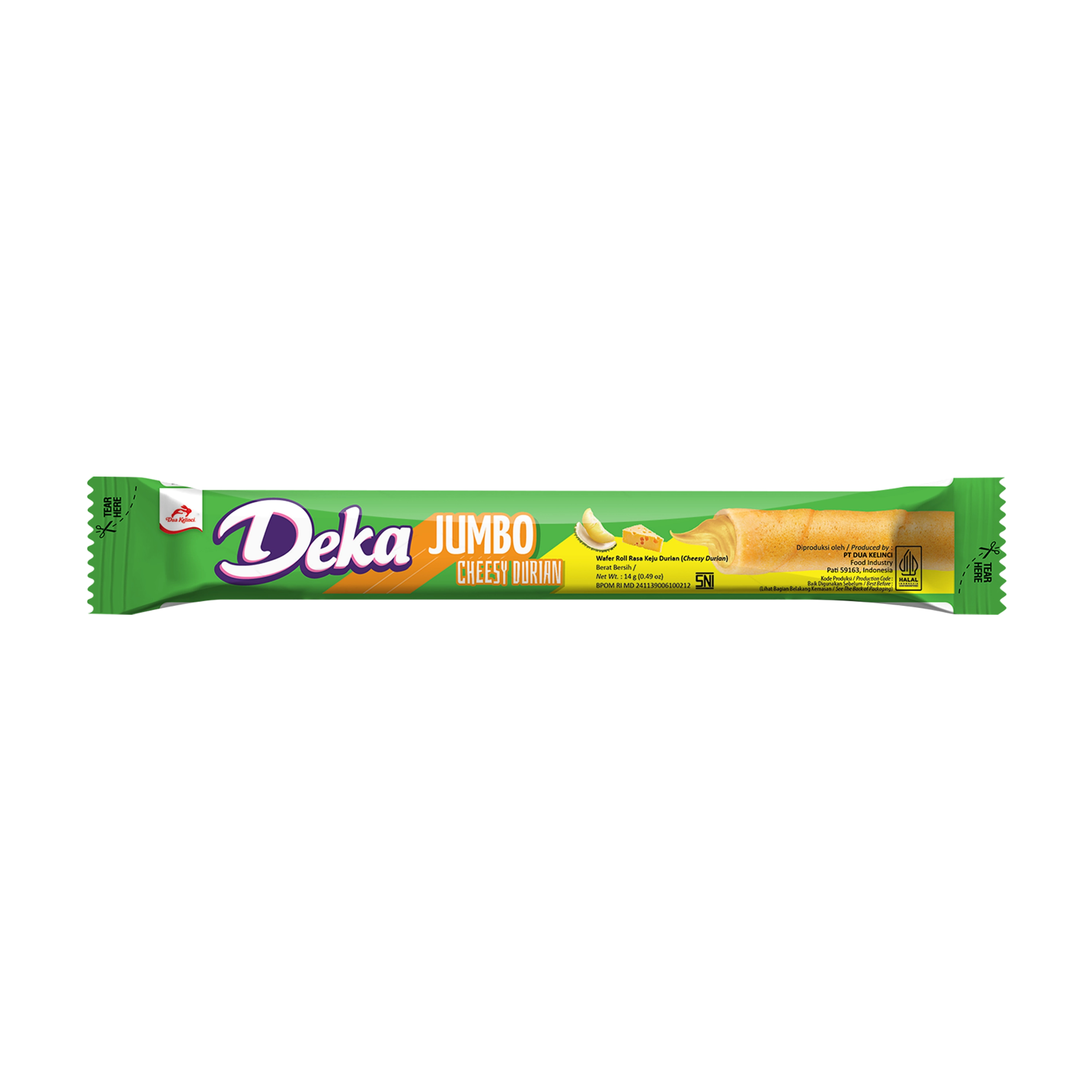 Dekat Etiket Jumbo Cheese Durian 14g