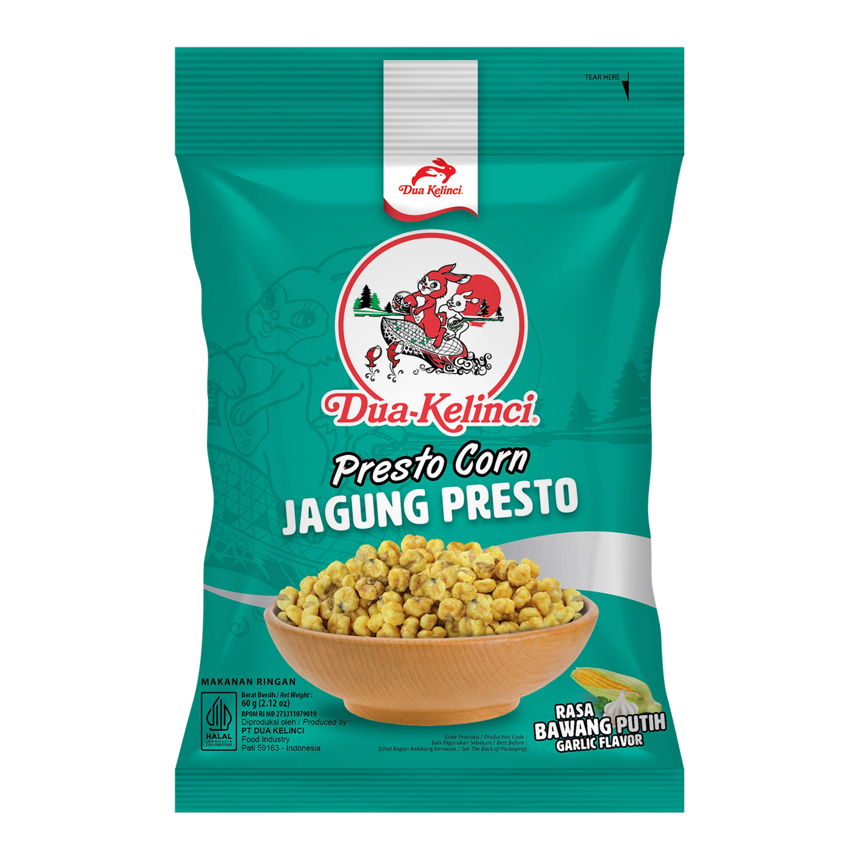 Dua Kelinci Jagung Presto Bawang Putih 60g
