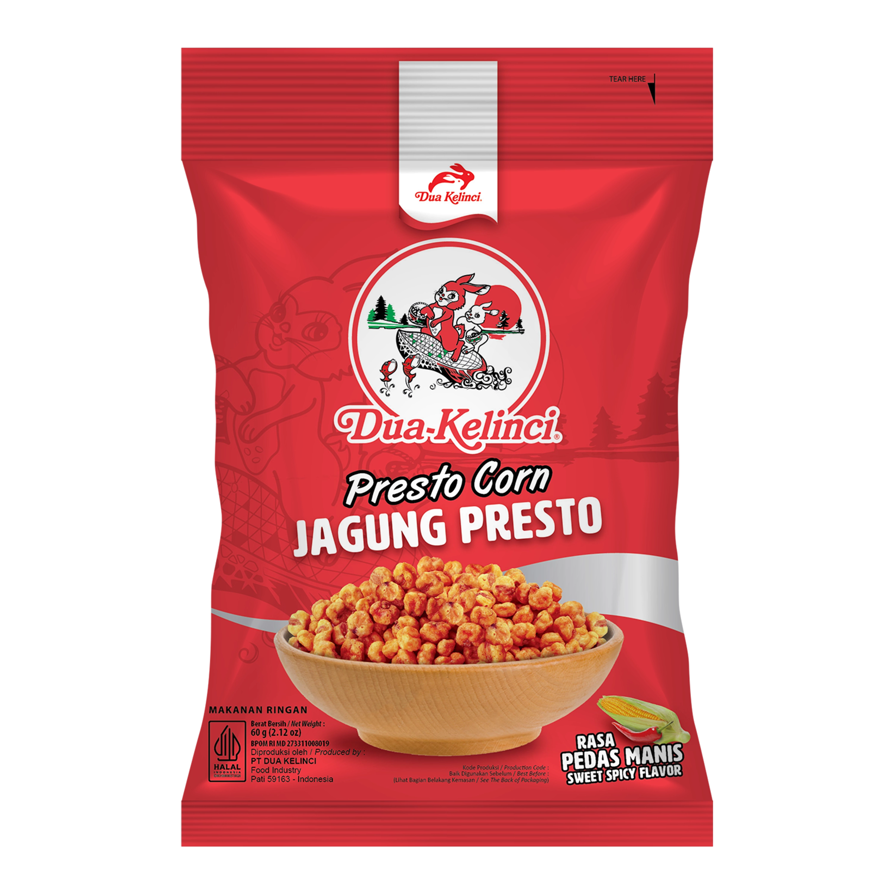 Dua Kelinci Jagung Presto Pedas Manis 60g