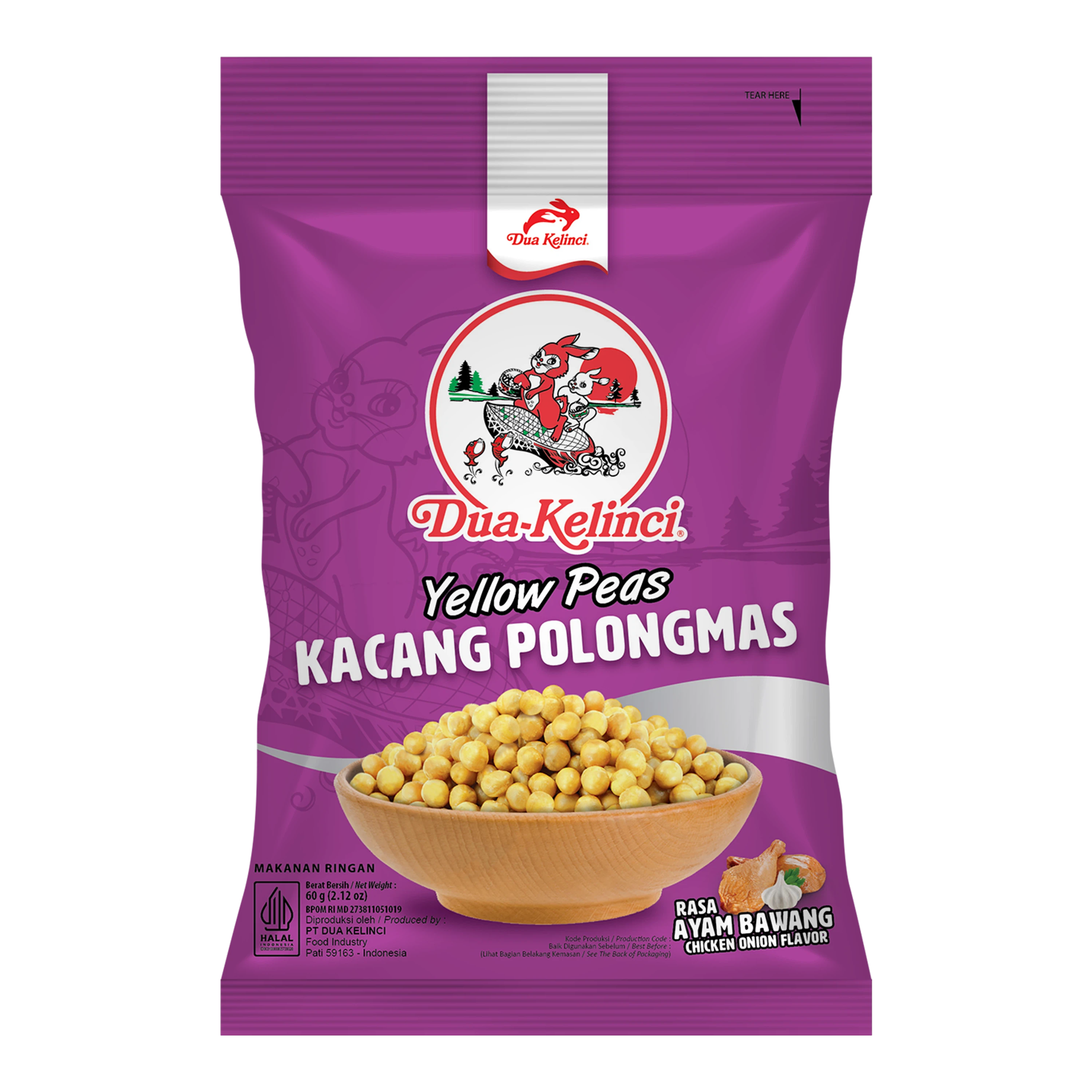 Dua Kelinci Kacang Polong Ayam Bawang 60G