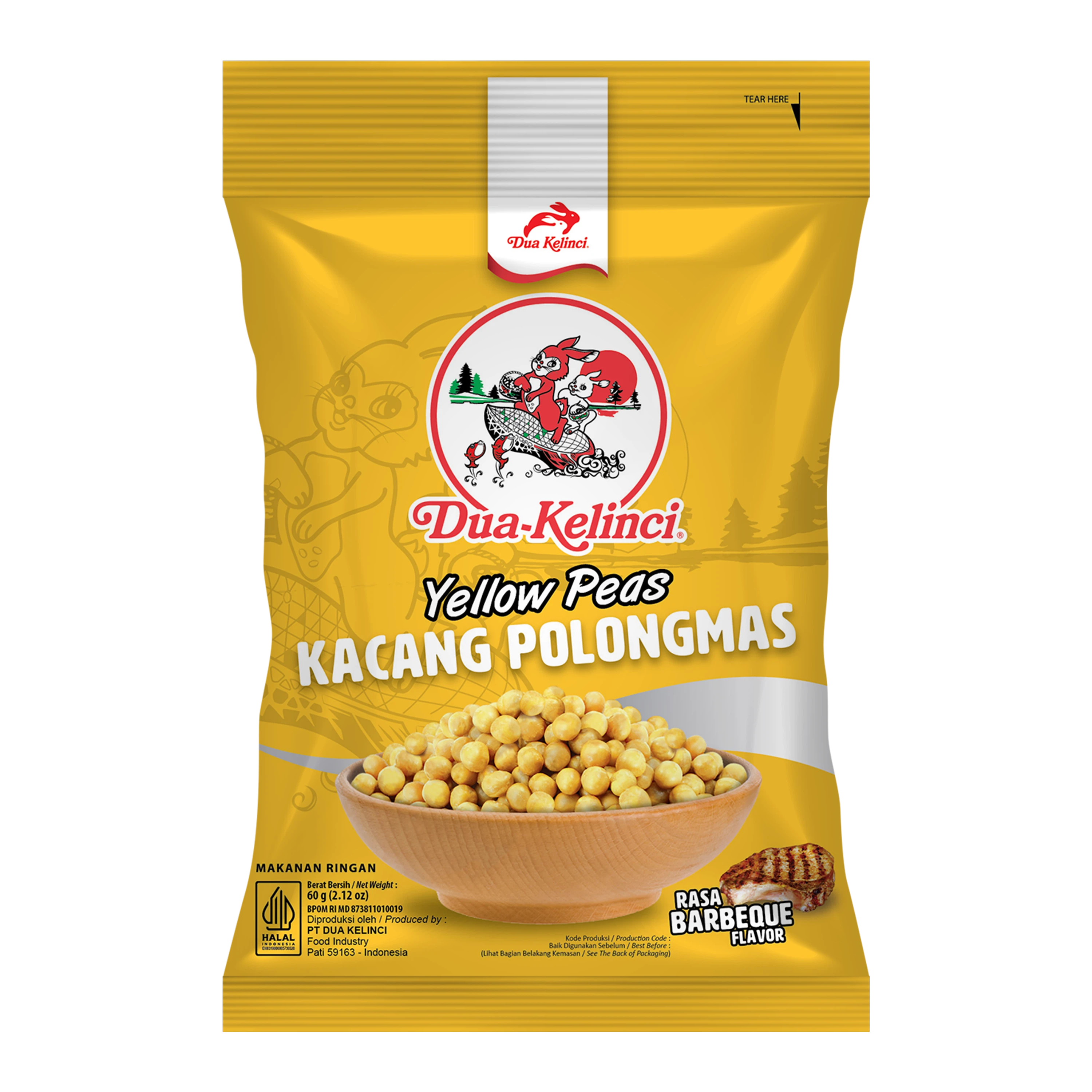 Dua Kelinci Kacang Polong Barbeque 60G