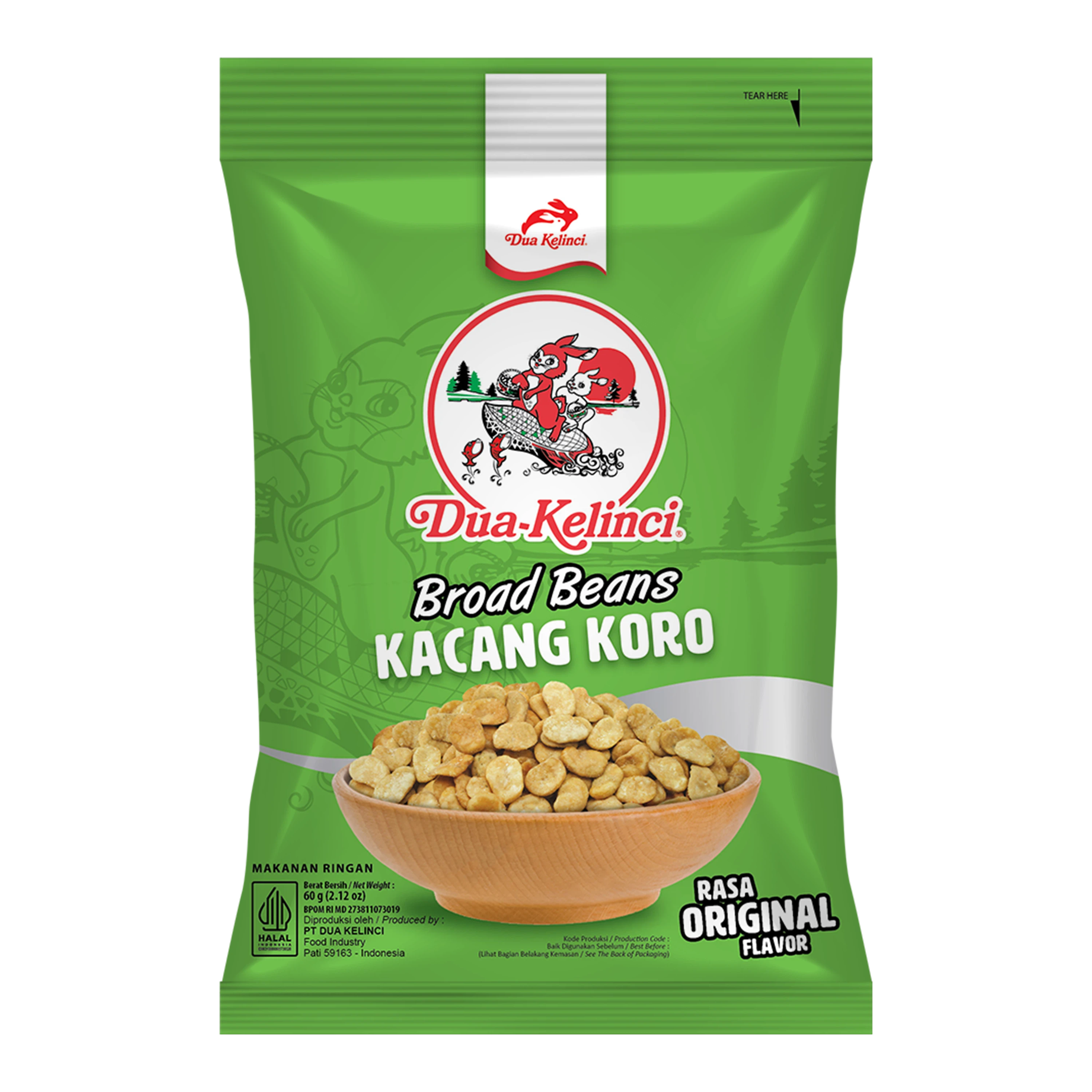 Dua Kelinci Kacang Koro Original 60G