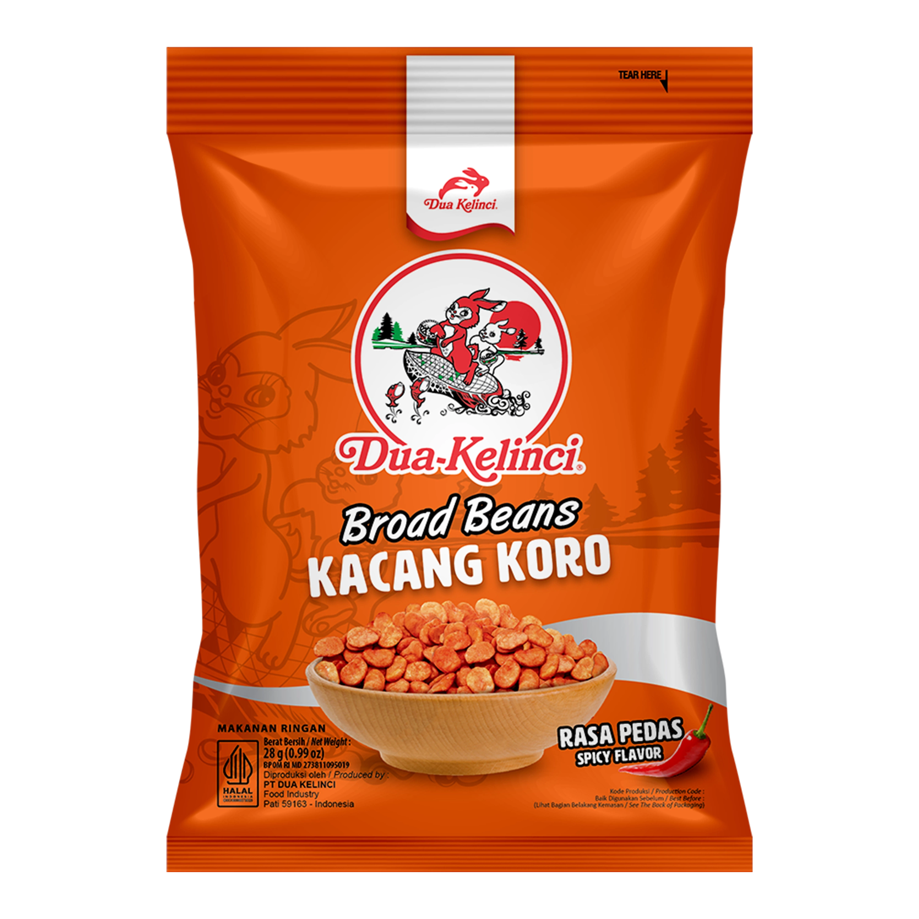 Dua Kelinci Kacang Koro Pedas 28G