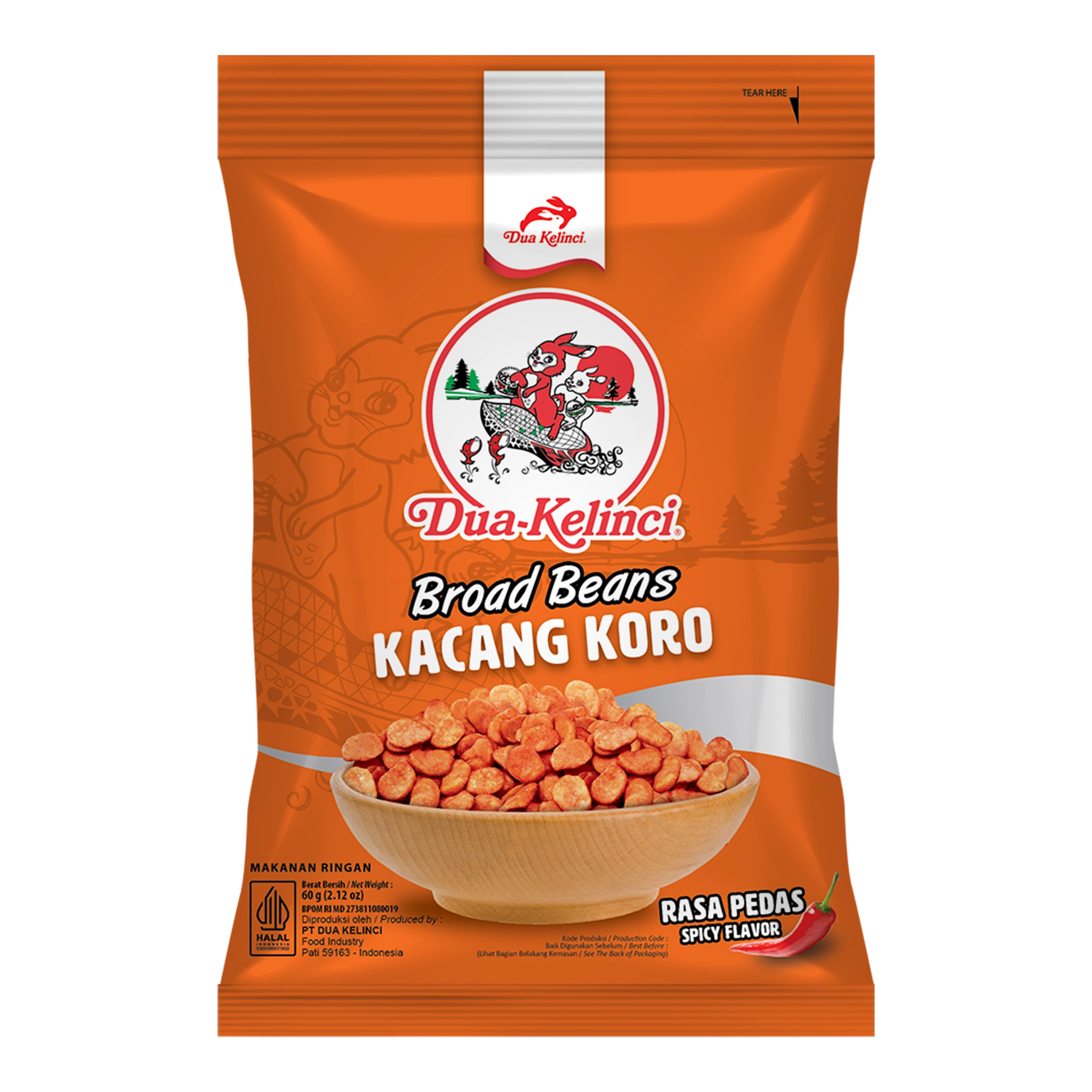 Dua Kelinci Kacang Koro Pedas 60G