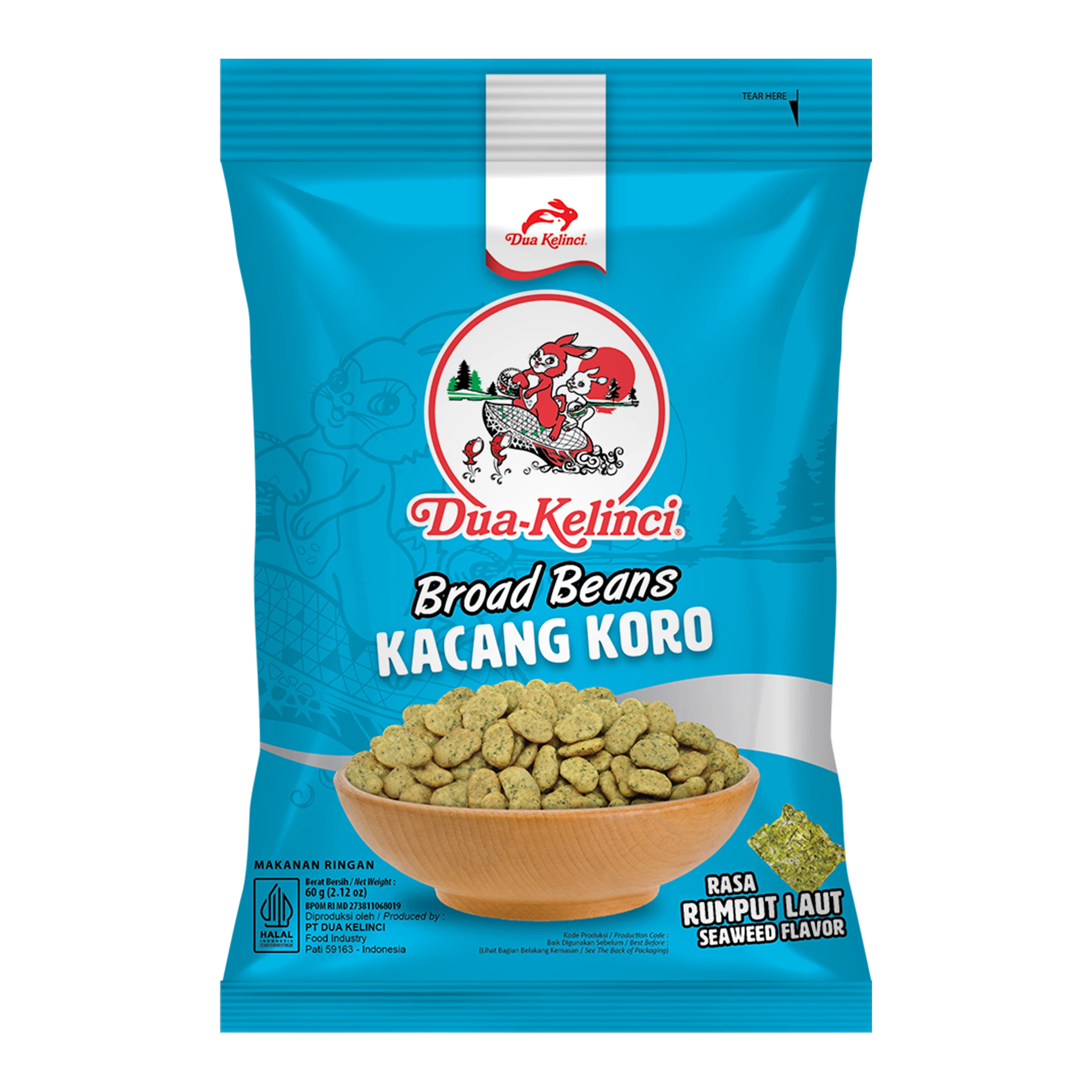 Dua Kelinci Kacang Koro Rumput Laut 60G