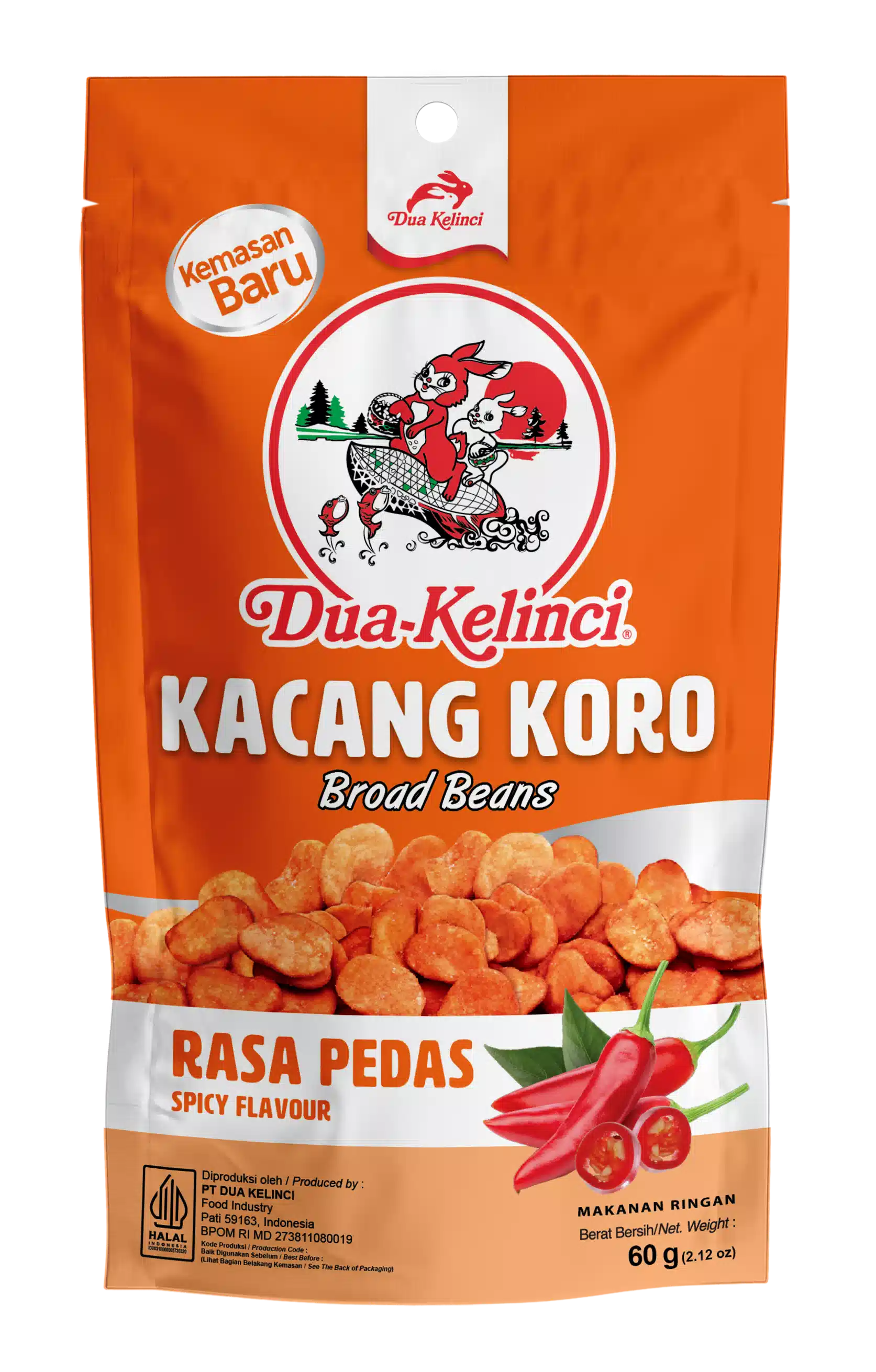 Dua Kelinci Kacang Koro Pedas 60G